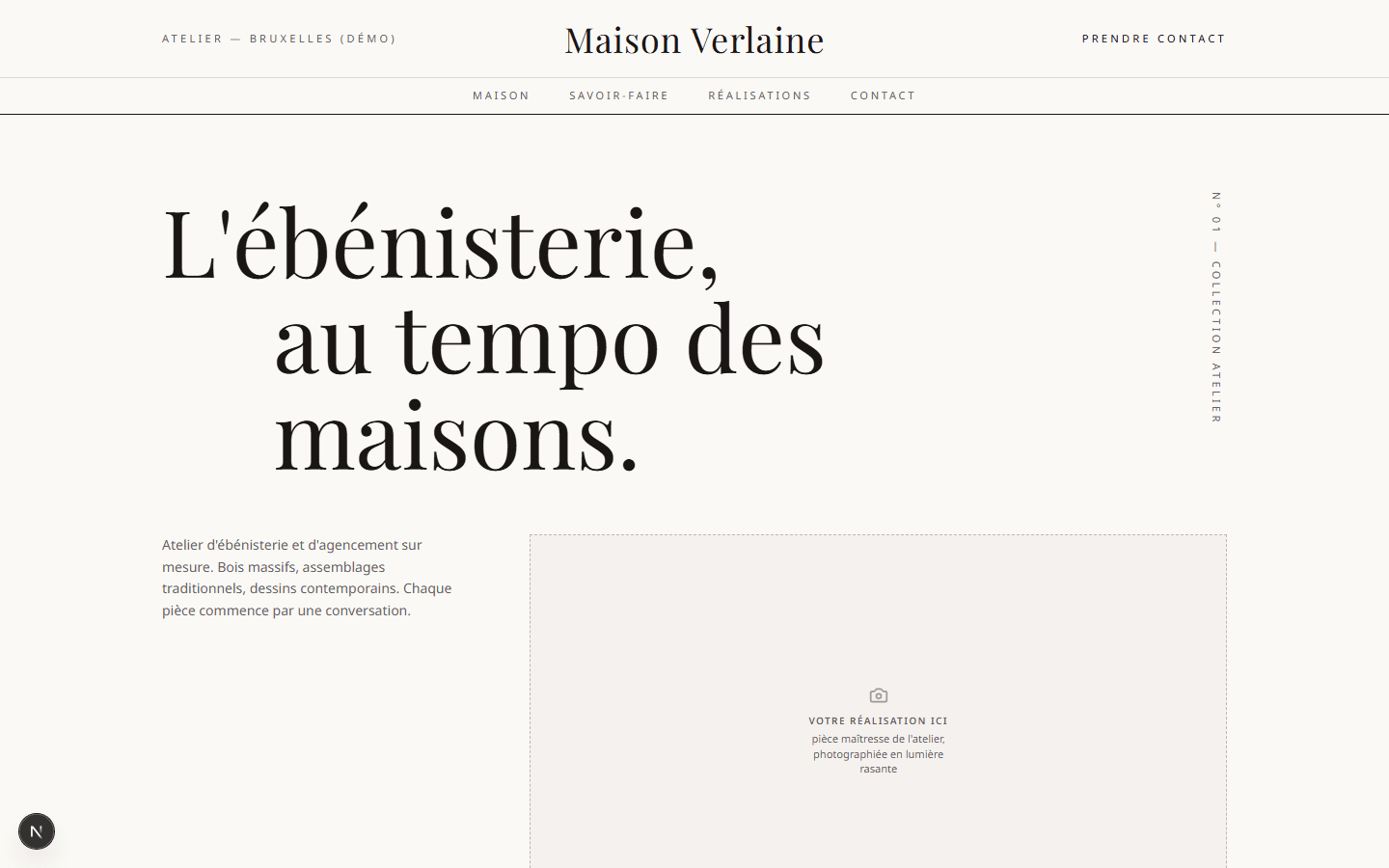Aperçu ordinateur du modèle Maison Signature (démonstration « Maison Verlaine »)