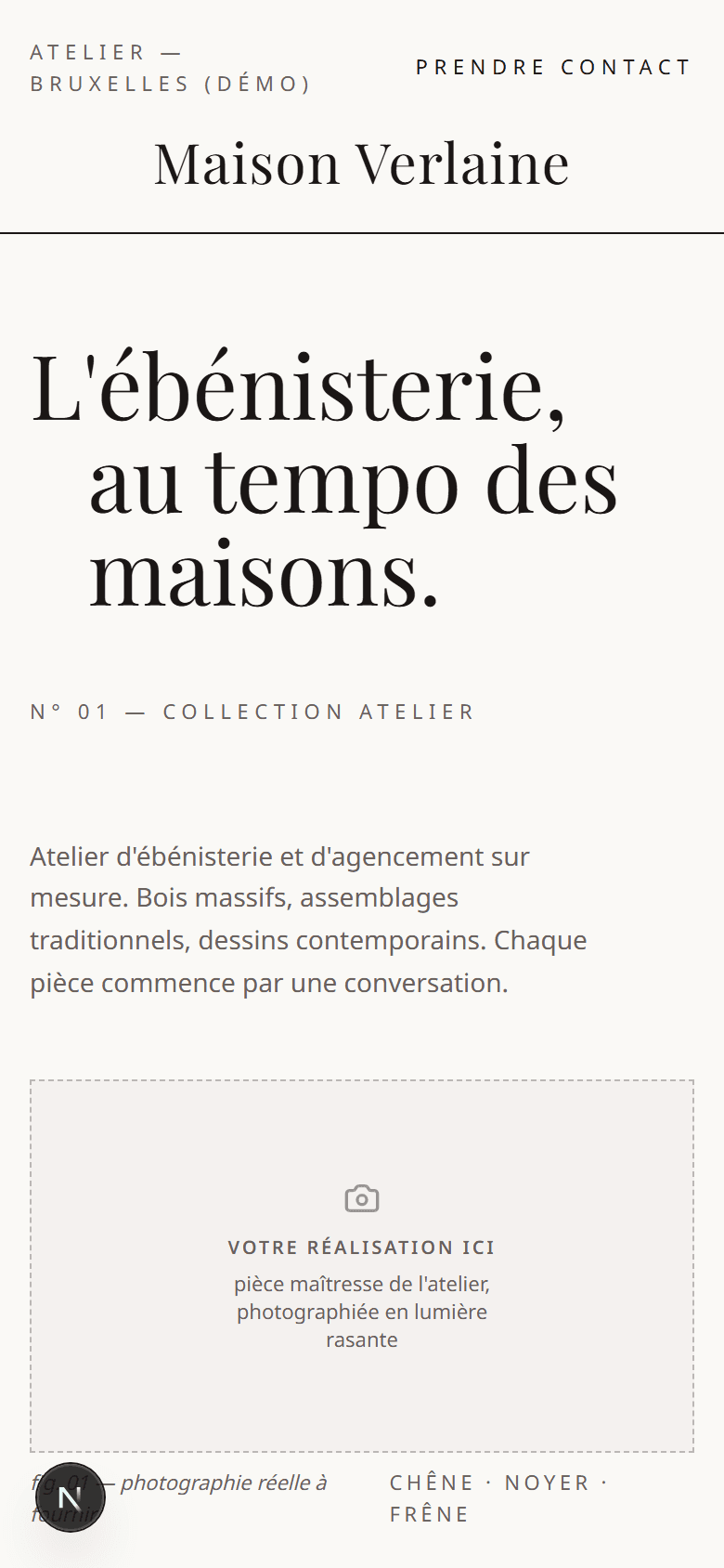 Aperçu mobile du modèle Maison Signature
