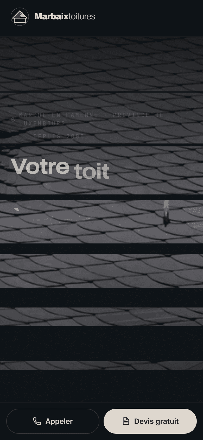 Aperçu mobile du modèle Toiture Ardoise